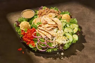 Mediterranean Chicken Greens with Grains Salad