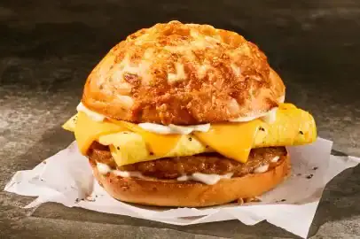 Sausage & Egg Asiago Bagel Stack 